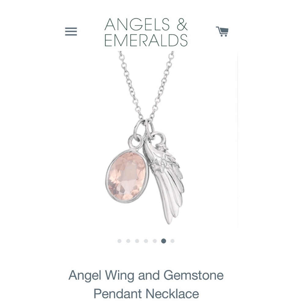 NWT Sterling Silver Wing & Rose Quartz Pendant